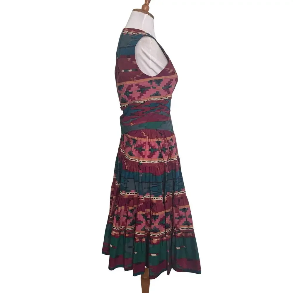 Vintage 80s Southwestern Square Dance Set XXS Boho Western Skirt Vest - Picture 3 of 7